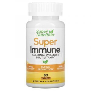 Мультивитамины для укрепления иммунитета, Super Immune, Super Nutrition, сезонное оздоровление, 60 таблеток
