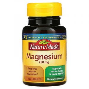 Магний, Magnesium, Nature Made, 250 мг, 100 таблеток