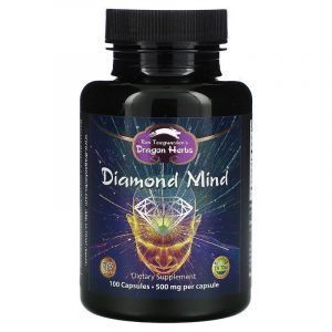 Улучшение памяти и работы мозга, Diamond Mind, Dragon Herbs, 500 мг, 100 капсул