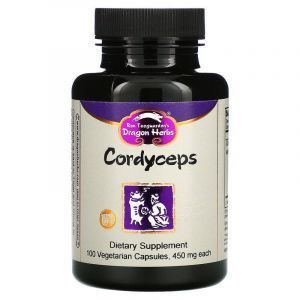 Кордицепс, Cordyceps, Dragon Herbs, 500 мг, 100 вегетарианских капсул