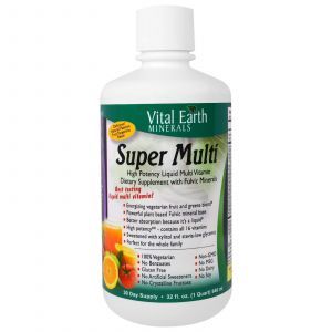 Мультивітамінний та мінеральний комплекс, смак маракуї і мандарина, Super Multi, Vital Earth Minerals, 946 мл