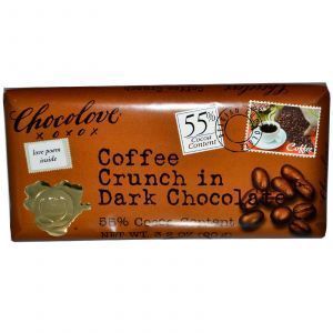 Черный шоколад с кофе, Coffee Crunch in Dark Chocolate, Chocolove, 90 г