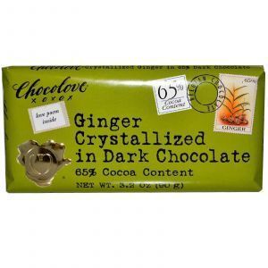 Черный шоколад с имбирем, Ginger Crystallized, Chocolove, 90 г