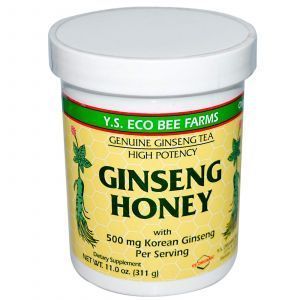 Мед женьшеневый, Ginseng Honey, Y.S. Eco Bee Farms, 311 г
