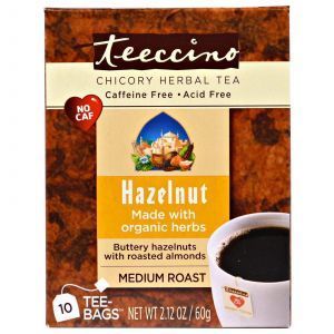 Травяной чай со вкусом кофе и фундука, Chicory Herbal Tea, Teeccino, 10 пакетов, 60 г