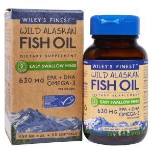 Аляскинский рыбий жир, Alaskan Fish Oil, Wiley's Finest, 450 мг, 60 мини капсул (Default)
