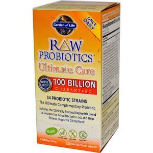 Пробиотики для наилучшей поддержки, RAW Probiotics, Ultimate Care, Garden of Life, 30 капсул