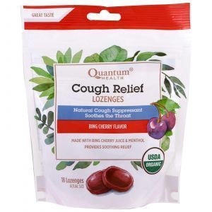 Леденцы от кашля со вкусом черешни (Cough Relief), Quantum Health, 18 штук 