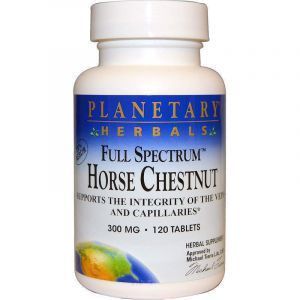 Конский каштан, экстракт семян, Horse Chestnut, Planetary Herbals, Full Spectrum, 300 мг, 120 таблеток