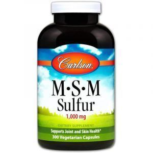 МСМ (метилсульфонилметан), MSM Sulfur, Carlson Labs, 1000 мг, 300 вегетарианских капсул