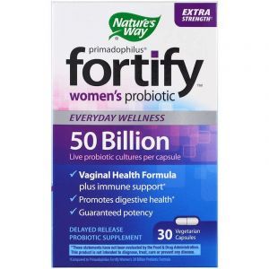 Пробиотики для женщин, Primadophilus, Fortify, Nature's Way, 30 вегетарианских капсул