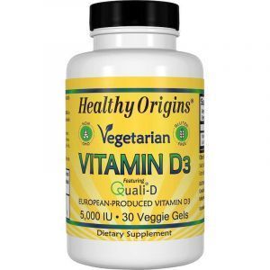 Витамин Д3, Vitamin D3, Healthy Origins, вегетарианский, 5000 МЕ, 30 гелевых капсул