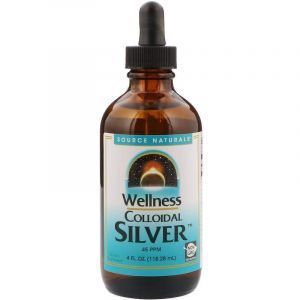 Коллоидное серебро, Wellness Colloidal Silver, Source Naturals, 45 РРМ, 118.28 мл