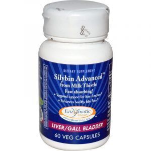 Здоровая печень, Silybin Advanced, Enzymatic Therapy, 60 растительных капсул 