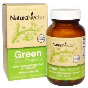 Зеленый прополис, экстракт, Green Bee Propolis, NaturaNectar, 60 вегетарианских капсул