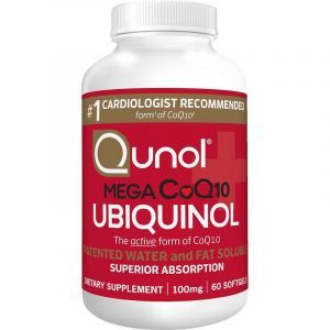 Убихинол, Mega CoQ10 Ubiquinol, Qunol, 100 мг, 60 гелевых капсул