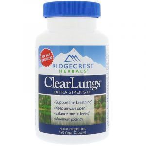 Поддержка органов дыхания, ClearLungs, RidgeCrest Herbals, 120 растительных капсул