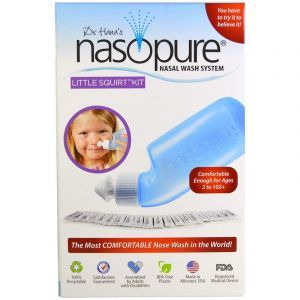 Комплект для промывания носа, Nasal Wash System, Little Squirt Kit, Nasopure, флакон + 20 солевых пакетов