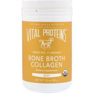 Костный бульон + коллаген, Bone Broth Collagen, Vital Proteins, говядина, органик, порошок, 285 г