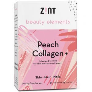 Морской коллаген, Peach Collagen +, Zint, вкус персика, 30 пакетов по 5 г