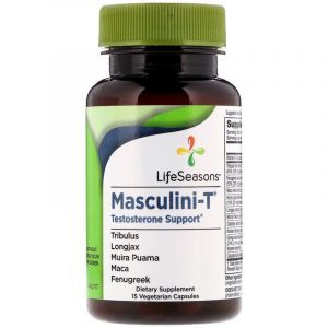 Поддержка уровня тестостерона, Masculini-T, LifeSeasons, для мужчин, 15 вегетарианских капсул 