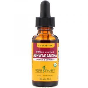Ашвагандха, экстракт, Ashwagandha, Herb Pharm, без спирта, органик, 30 мл 