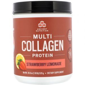 Протеин коллагеновый, Multi Collagen, Dr. Axe / Ancient Nutrition, порошок, клубничный лимонад, 535 г