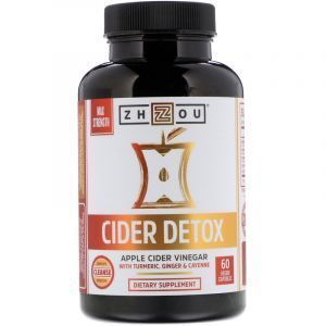 Очищение кишечника, Cider Detox, Zhou Nutrition, 60 вегетарианских капсул
