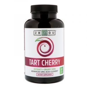 Экстракт вишни и семян сельдерея, Tart Cherry Extract + Celery Seed, Zhou Nutrition, 60 вегетарианских капсул