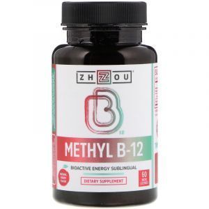 Витамин В-12, Methyl B-12, Zhou Nutrition, 60 микро леденцов