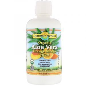 Алоэ Вера, 100% сок, Aloe Vera, Dynamic Health Laboratories, апельсин + манго, 946 мл