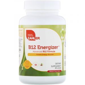 Витамин В-12 и фолиевая кислота, B12 Energizer, Zahler, вкус вишни, 360 леденцов