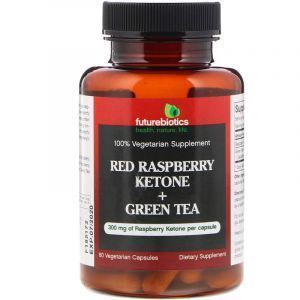 Жиросжигатель, Red Raspberry Ketone + Green Tea, FutureBiotics, 60 вегетарианских капсул