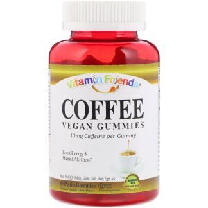 Кофеин, Coffee, Vegan Gummies, Vitamin Friends, 60 жевательных конфет