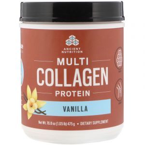 Коллагеновый протеин, Multi Collagen Protein, Dr. Axe / Ancient Nutrition, порошок, ваниль, 475 г