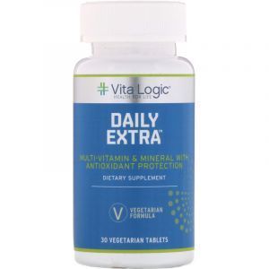 Мультивитамины и минералы, комплекс, Daily Extra, Vita Logic, 30 вегетарианских таблеток