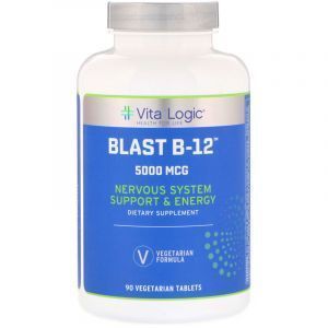 Витамин В-12, Blast B-12, Vita Logic, 5000 мкг, 90 вегетарианских таблеток