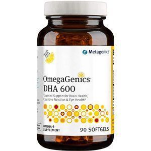 Докозагексаеновая кислота (ДГК), Омега-3, OmegaGenics DHA 600, Metagenics, 600 мг, 90 гелевых капсул