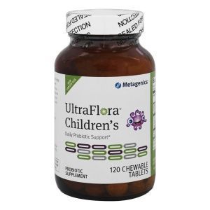 Пробиотики для детей, UltraFlora Children's, Metagenics, 10 млрд. КОЕ, вкус винограда, 120 жевательных таблеток