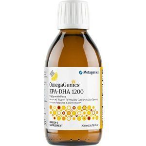 Омега-3, OmegaGenics EPA-DHA 1200, Metagenics, 1200 мг, вкус лимона, жидкость, 200 мл