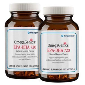 Омега-3, OmegaGenics EPA-DHA 720, Metagenics, две упаковки по 120 гелевых капсул