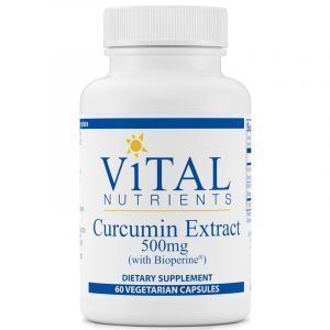 Куркумин (с биоперином), Curcumin Extract, Vital Nutrients, 500 мг, 60 вегетарианских капсул