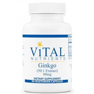 Гинкго Билоба, Ginkgo, Vital Nutrients, 80 мг, 90 вегетарианских капсул