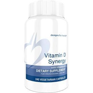 Витамин Д-3 с витамином К-1, Vitamin D Synergy, Designs for Health, 2000 МЕ, 240 вегетарианских капсул