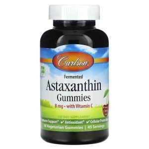  Астаксантин с витамином С, Astaxanthin Gummies, Carlson, вкус вишни, 8 мг, 90 жевательных конфет