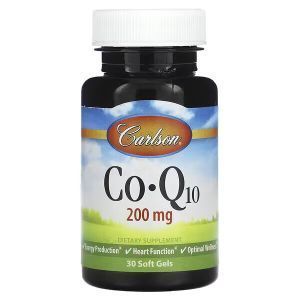 Коензим Q10, CoQ10, Carlson, 200 мг, 30 гелевих капсул  