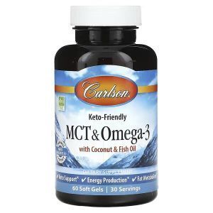 МСТ и Омега-3, MCT & Omega-3, Carlson, 60 гелевых капсул