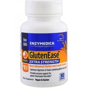 Ферменты для переваривания глютена и казеина, GlutenEase, Enzymedica, для веганов, 30 капсул (Default)