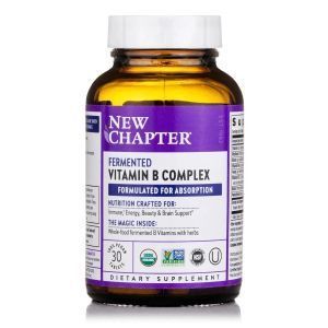 Комплекс витаминов B ферментированный, Fermented Vitamin B Complex, New Chapter, 30 веганских таблеток
