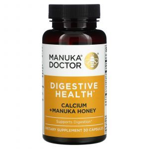 Поддержка пищеварения, Digestive Health, Manuka Doctor, кальций + мед манука, 30 капсул
